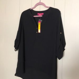 NWT Catherine Malandrino black blouse 3/4 sleeves